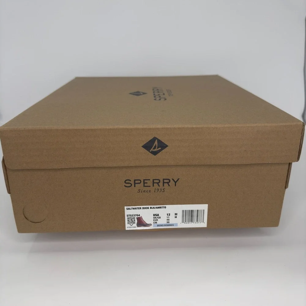 Sperry Top-Sider Men's 12M Pebbled Leather Saltwater‎ Chukka Boot Black/Amaretto